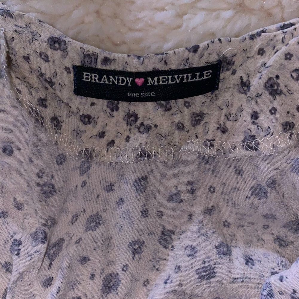 Brandy Melville blue/gray floral slip-skater dress, one size